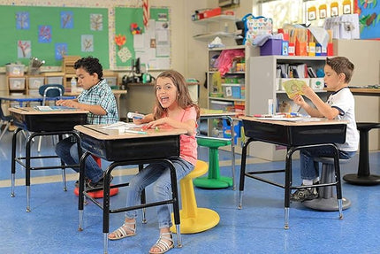 Kore Kids Junior Wobble Chair - Flexible Seating Stool for Classroom, Elementary School, ADD/ADHD - Made in The USA - Junior- Age 8-9, Grade 3-4, Green (16in) - LeafyLoom