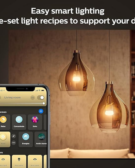 Philips Hue A19 LED Smart Light Bulbs - Flicker-Free 75w Light Bulbs - Control with Hue App - Compatible with Alexa, Google Assistant, and Apple HomeKit - E26 Base - 2 Pack PhilipsHue