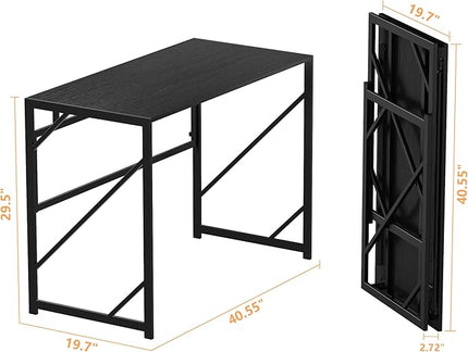 Elephance Folding Desk Writing Computer Desk for Home Office, No-Assembly Study Office Desk Foldable Table for Small Spaces - LeafyLoom