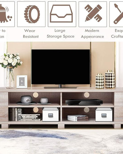 Wood TV Stand, Large - LeafyLoom