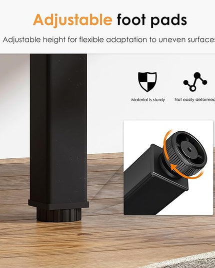 Need Computer Desk, 47 inch Home Office Desk, Modern Simple Style Home Office Gaming Desk, Basic Writing Table for Study Student, Black Metal Frame, Black - LeafyLoom