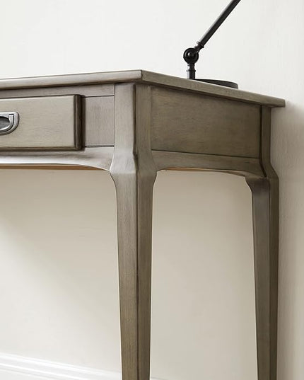 Leick Home 22400-GR Stratus Laptop Computer Desk with Drop Front Keyboard Drawer, Smoke Gray - LeafyLoom