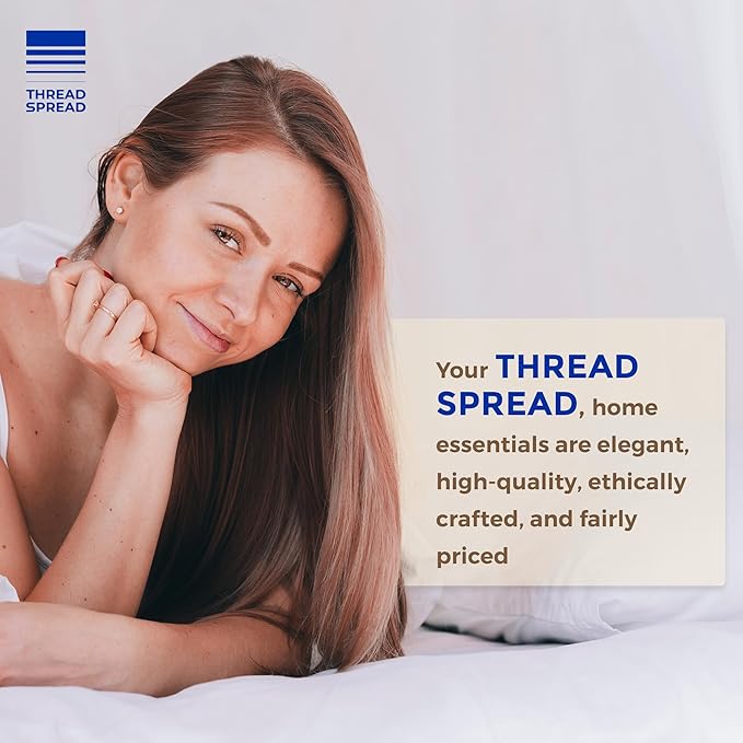 THREAD SPREAD 100% Egyptian Cotton Printed Bed Sheets - 600 Thread Count 4 PC Full Sheet Set, Hotel Luxury Sateen Bedsheets, 16" Deep Pocket Soft Cooling Sheets for Full Size Bed - Floral Ivory - LeafyLoom