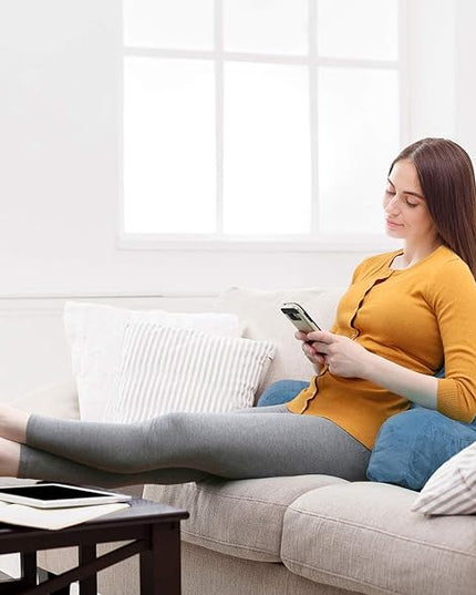 Clara Clark Reading Pillow, Standard Back Pillow for Sitting Up in Bed, Memory Foam Back Support Pillow, Reading Pillows for Sitting in Bed, Blue Heaven Sit Up Pillow for Bed, Arm Pillow with Pockets - LeafyLoom