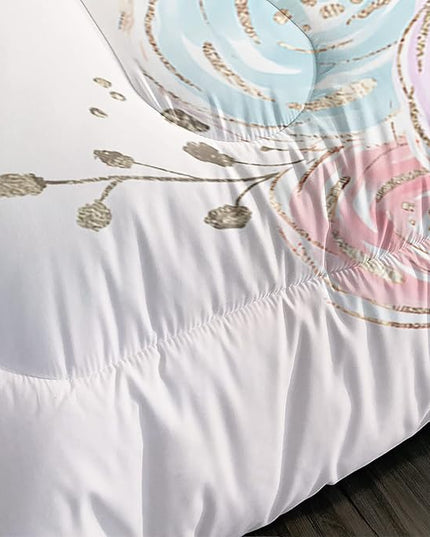 CVHOUSE Unicorn Bedding Full Size,Unicorn Bedding Set for Girls Kids,Cute Unicorn Comforter Set Chrismas Duvet Set Unicorn Quilt Set Girls Room Decor 3 Pieces - LeafyLoom