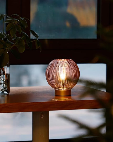Battery Powered Lamp, Cordless Table Lamps Battery Operated Lamp for Bedside Nightstand, Small Lamps for Living Room Decorative Table Battery Lamp Bedroom-Red - LeafyLoom