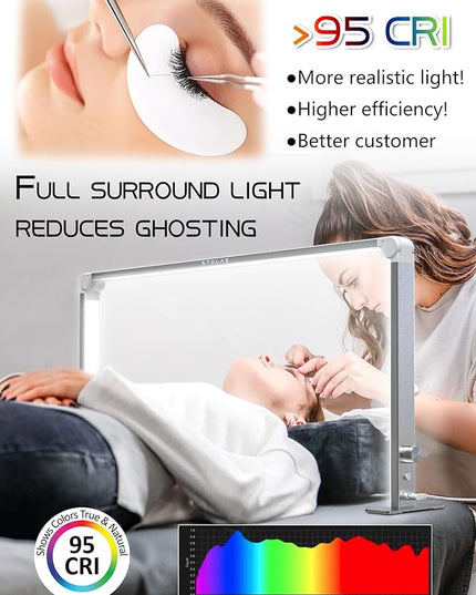 LED Desk Lamp 36W, 4000-6000K Dimmable Table Lamp, 3 Lighting Modes, Square Desk Light for Study, Model Building, Painting, Crafting-Silver - LeafyLoom