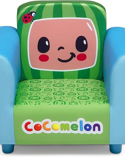 Delta Children Colorful Kids Upholstered Chair, One Size, Cocomelon - LeafyLoom