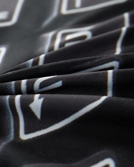 boys Gamer Comforter Set King Size,Gaming Comforter Set for Boys Kids Teens,Gamer Bedding Sets,3D Gaming Microfiber Quilts Gaming Room Decor All Season,Black - LeafyLoom