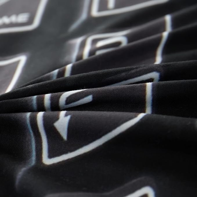 Boys Gaming Comforter Set Twin Size Gamer Bedding Sets for Kids Teens 3D Printing Black Red Video Game Soft Quilt with Pillowcase - LeafyLoom