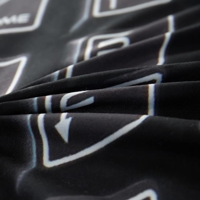 Boys Gaming Comforter Set Twin Size Gamer Bedding Sets for Kids Teens 3D Printing Black Red Video Game Soft Quilt with Pillowcase - LeafyLoom