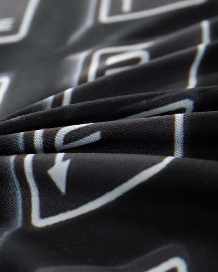 Boys Gaming Comforter Set Twin Size Gamer Bedding Sets for Kids Teens 3D Printing Black Red Video Game Soft Quilt with Pillowcase - LeafyLoom