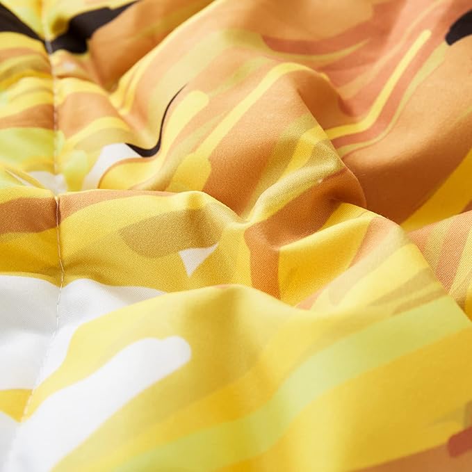 Sunflower Comforter Sets,Beautiful Vintage Bright Floral Pattern,Decorative Bedding Comforter Sets with 2 Pillow Shams, Queen Size - LeafyLoom