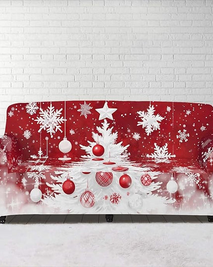 FKELYI Christmas Tree Sofa Furniture Protector Easy Going Stretch Sofa Slipcover Non-Slip Sofa Couch Cover Washable Sofa Slipcovers XL FKELYI