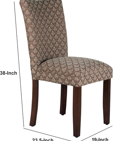 Homepop Home Decor |K1136-F662 | Classic Upholstered Parsons Dining Chair | Single Accent Dining Chair, Blue & Brown Damask - LeafyLoom