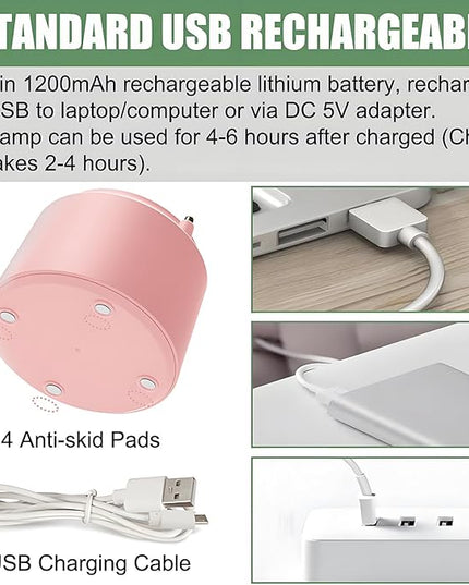 Cute LED Desk Lamp Kawaii Desk Accessories, Flower Bird Table lamp USB Rechargeable, 3 Color Modes, Stepless Dimming, Touch-Sensitive Switch Kawaii Room Decor Lamp, Eye Caring Reading Lamp (Green) - LeafyLoom