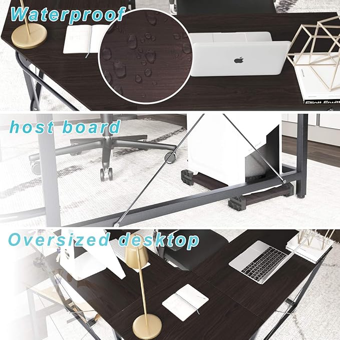 L Shaped Desk, Large L Shaped Computer Desk Office Desk, 59+59 inch L Shaped Gaming Desk with CPU Stand, Sturdy Corner Gaming Desk Writing Desk L Shaped Workstation Desks for Home Office Corner - LeafyLoom