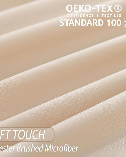 Whitney Home Textile Queen Sheet Set - 4 Piece Soft Breathable Bed Sheets for Queen Size Bed, Deep Pocket Lxuury Brushed Sheets, Hotel Bedding Sheets and Pillowcases, Wrinkle Free Oeko-Tex Sheets - LeafyLoom