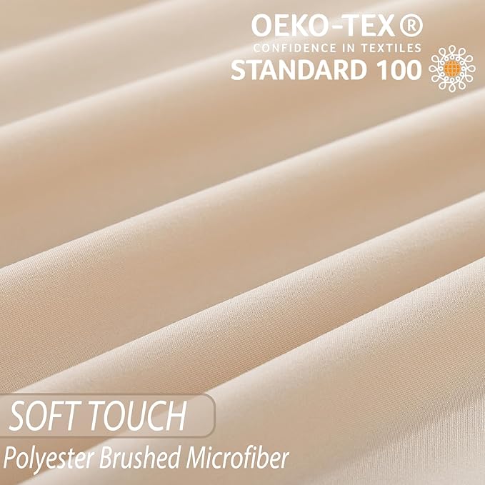 Whitney Home Textile Queen Sheet Set - 4 Piece Soft Breathable Bed Sheets for Queen Size Bed, Deep Pocket Lxuury Brushed Sheets, Hotel Bedding Sheets and Pillowcases, Wrinkle Free Oeko-Tex Sheets - LeafyLoom