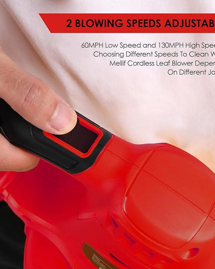Cordless Leaf Blower, MaxMore for Milwaukee 18V Battery (Battery NOT Included) Handheld Electric Jobsite Air Blower 100CFM 118MPH Powerful for Lawn Care/Snow Blow/Yard Clean - LeafyLoom
