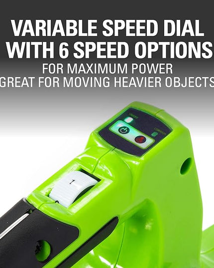 Greenworks 40V (185 MPH / 340 CFM / 75+ Compatible Tools) Cordless Brushless Leaf Blower / Vacuum, 4.0Ah Battery and Charger Included - LeafyLoom
