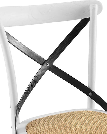 Modway Gear Side Set of 2, Two Dining Chairs, White Black - LeafyLoom