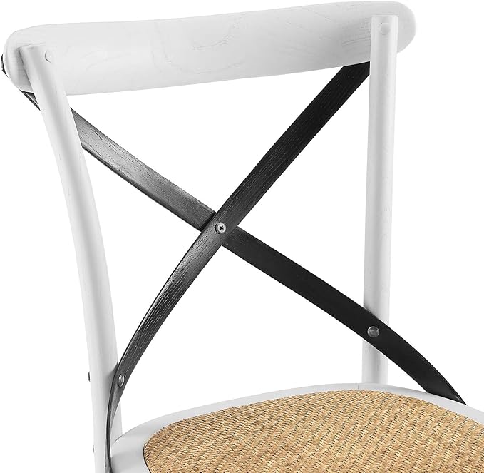 Modway Gear Side Set of 2, Two Dining Chairs, White Black - LeafyLoom