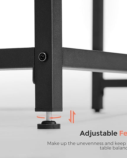 VASAGLE Computer Desk, Gaming Desk, Home Office Desk, for Small Spaces, 23.6 x 55.1 x 29.5 Inches, Industrial Style, Metal Frame, Rustic Brown and Black ULWD043B01 - LeafyLoom