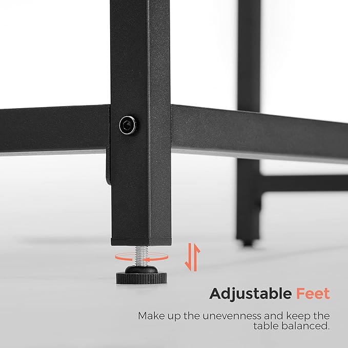 VASAGLE Computer Desk, Gaming Desk, Home Office Desk, for Small Spaces, 23.6 x 55.1 x 29.5 Inches, Industrial Style, Metal Frame, Rustic Brown and Black ULWD043B01 - LeafyLoom