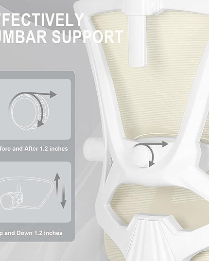 Misolant Ergonomic Office Chair with Footrest, Ergonomic Desk Chair with Adjustable 2D Lumbar Support, High Back Office Chair with Adjustable Headrest, Comfortable Executive Office Chair - LeafyLoom