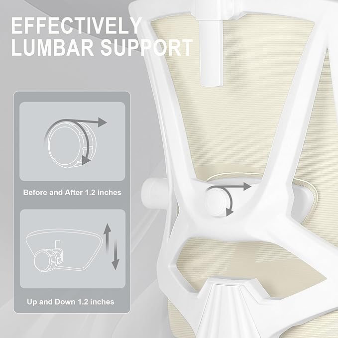 Misolant Ergonomic Office Chair with Footrest, Ergonomic Desk Chair with Adjustable 2D Lumbar Support, High Back Office Chair with Adjustable Headrest, Comfortable Executive Office Chair - LeafyLoom