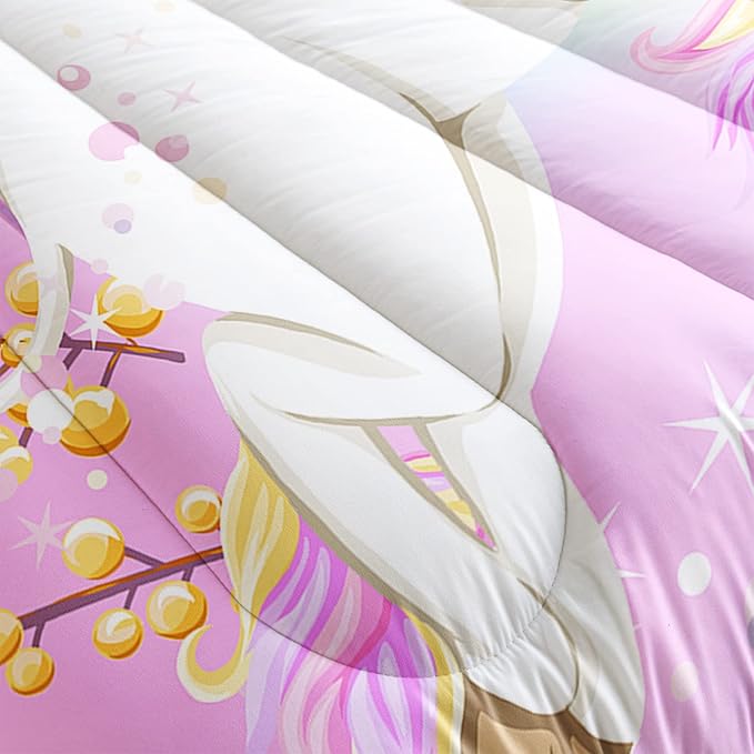 CVHOUSE Rainbow Unicorn Bedding Full Size,Rainbow Unicorn Bedding Set for Girls Kids Teens,Rainbow Unicorn Comforter Set Unicorn Duvet Set Unicorn Quilt Set Girls Room Decor 3 Pieces - LeafyLoom