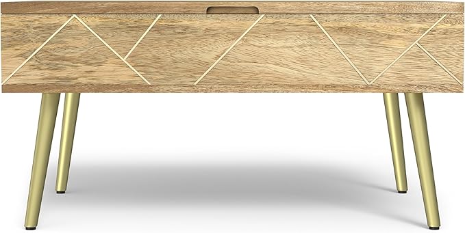 SIMPLIHOME Jager Lift Top Coffee Table, 36 inch, Natural - LeafyLoom