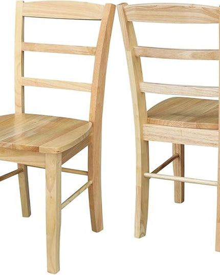 International Concepts Pair of Madrid LadderBack Chairs, Natural - LeafyLoom