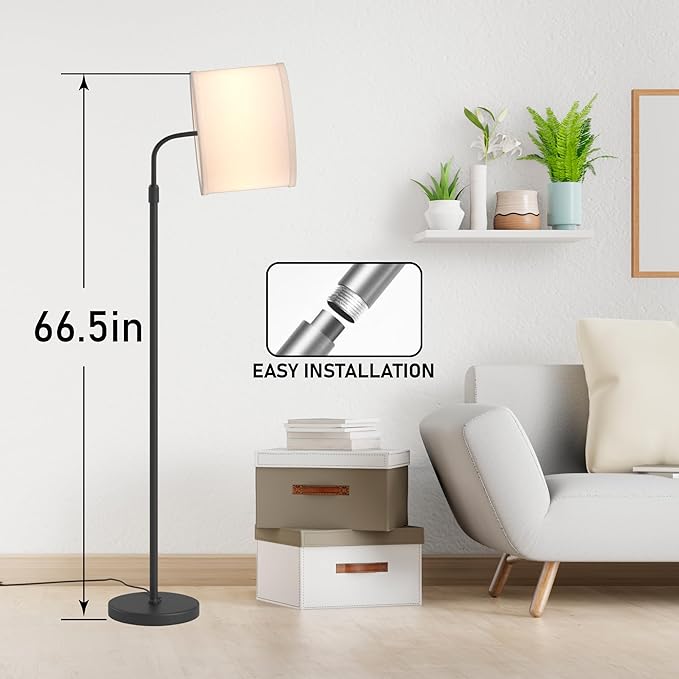 Floor Lamps for Living Room - 3 Lights Mode Tall Lamp for Living Room - Corner 360 Reading Lamps Floor Standing LED Floor Lamps for Living Room Floor Lamp with Remote Dimmable Floor Lamp - LeafyLoom