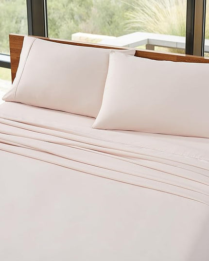 UGG 11797 Alahna Full Bed Sheets and Pillowcases 4-Piece Set Sleep in Luxury Machine Washable Deep Pockets Wrinkle-Resistant Breathable Cozy Comfort Silky Cooling Sheets, Full, Shell - LeafyLoom