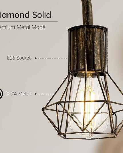 BoostArea Industrial Standing Lamp with 6W LED Bulb,E26 Socket,On/Off Footswitch,Whole Metal,Modern Floor Lamp for Bedroom,Office, Living Room,Rustic,Vintage,Farmhouse - LeafyLoom