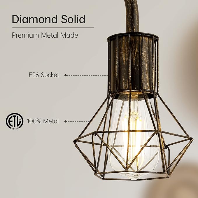 BoostArea Industrial Standing Lamp with 6W LED Bulb,E26 Socket,On/Off Footswitch,Whole Metal,Modern Floor Lamp for Bedroom,Office, Living Room,Rustic,Vintage,Farmhouse - LeafyLoom