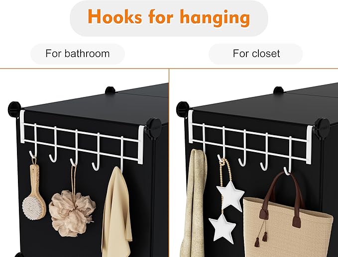 HOMIDEC 6-Cube Storage Organizer, Closet Organizer Storage Cabinet Shelf Bookcase Bookshelf,Storage Cubes Organizer Cabinet for Kids,Closet, Bedroom,Bathroom - LeafyLoom