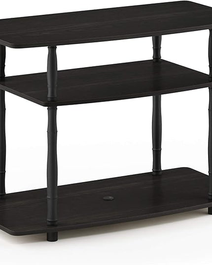 Furinno Turn-N-Tube No Tools 3-Tier Entertainment Center TV Stand for TV up to 32 Inch, Plastic Classic Tubes, Espresso/Black - LeafyLoom