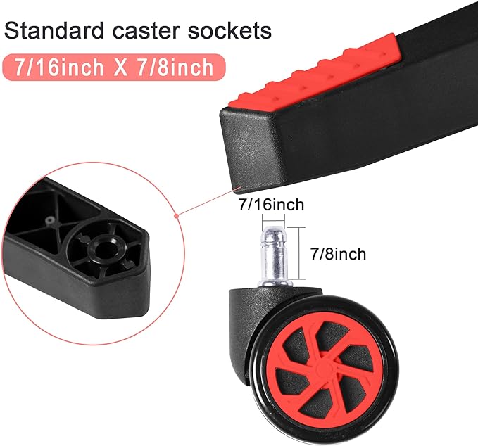 28 inch Nylon Gaming Chair Base Replacement with 5 Casters, Heavy Duty Office Chair Base Part - LeafyLoom