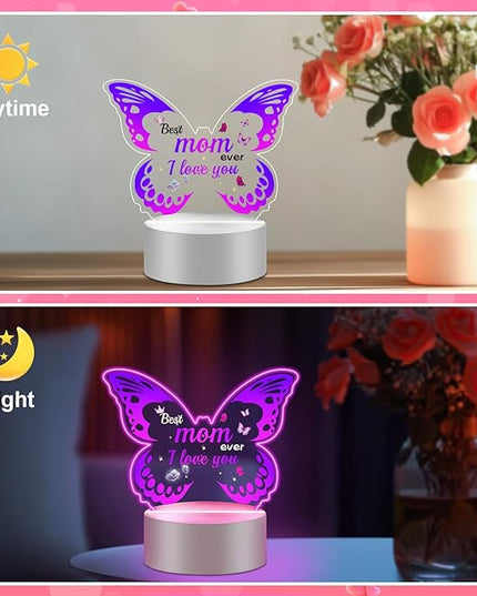 Linkax Mom Birthday Gifts, Butterfly Gifts for Mom from Daughter Son, Mom Gifts Room Decorative Ideas Night Light, Thanksgiving Mothers Day Christmas Birthday Gifts for Mom, Best Mom Ever Gifts - LeafyLoom