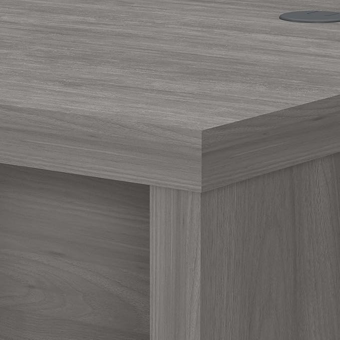 Bush Business Furniture Echo L Shape Desk with Wire Management | Corner Computer Table with Quick-to-Assemble Hardware | Home Office Credenza, 60W, Modern Gray - LeafyLoom