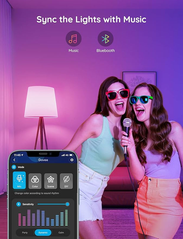 Govee Smart Light Bulbs, Color Changing Light Bulb, Works with Alexa and Google Assistant, 16 Million Colors RGBWW, WiFi & Bluetooth LED Light Bulbs, Music Sync, A19, 800 Lumens, 1 Pack Govee