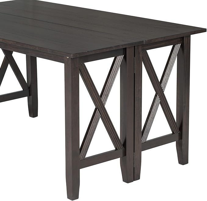 Comfortable Room 6-Piece Rustic Dining, Solid Wood Furniture Set with Foldable Table, 4 Padded Chairs, and 1 Bench, Ideal for Kitchen and Family Gatherings, Espresso - LeafyLoom