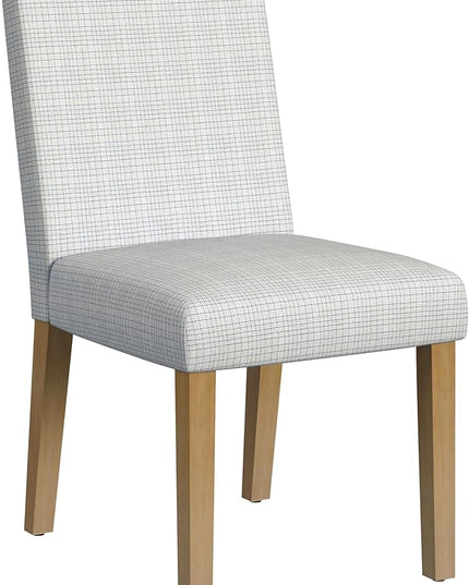 HomePop Classic Parsons Dining Chairs, Single Pack, Cream Mini Grid Pattern - LeafyLoom