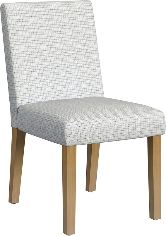 HomePop Classic Parsons Dining Chairs, Single Pack, Cream Mini Grid Pattern - LeafyLoom