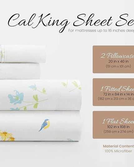 Linen Market 4 Piece California King Bedding Sheet Set (Light Blue) - Sleep Better Than Ever with These Ultra-Soft Cooling Bed Sheets for Your California King Size Bed - Deep Pocket Fits 16" Mattress - LeafyLoom