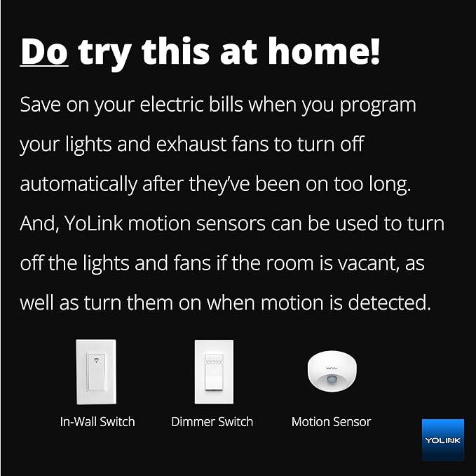 YoLink LoRa 1/4 Mile Wireless Range Smart Motion Detector, Indoor Motion Sensor, Motion Detector, Alexa, IFTTT, YoLink Hub Required YoLink