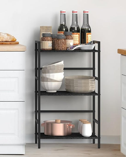 CADUKE Industrial Bookcase 3 Tier Book Shelf Organizer for Office Small Bookshelf with Storage for Bedroom Black Book Display Shelf Wood for Living Room Study Room - LeafyLoom
